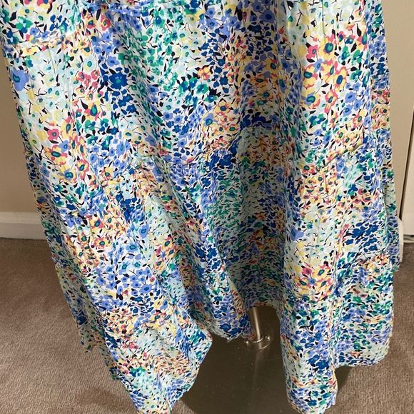 J. Crew Floral Smocked Tiered Midi Dress Ruffle Lined Size Medium - Picture 3 of 13